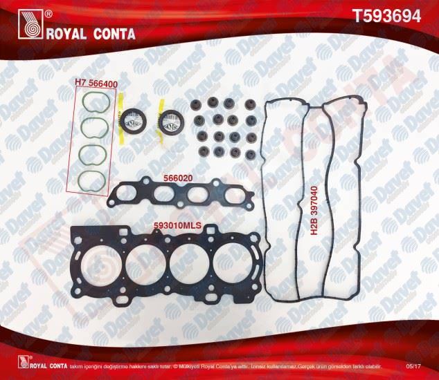 ROYAL T593694 Ust Takim Conta (Skt Keceli - Subap Lastikli) S.K.C Dahil Focus Ii 03>07 Focus Ii C Max 04>07 1.6 Zetec-S Pfi 16v